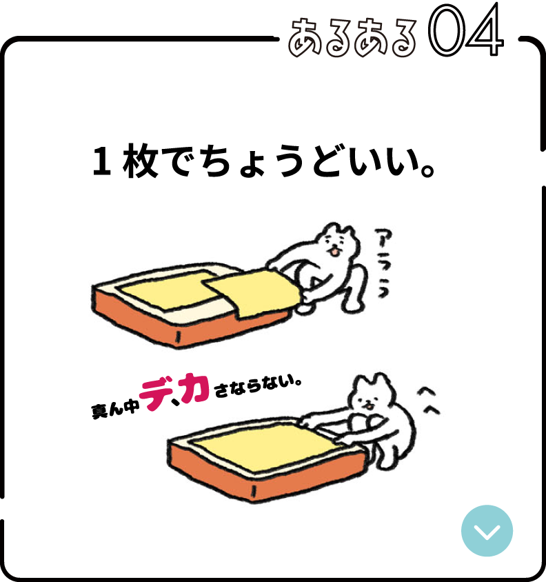 あるある04：1枚でちょうどいい。
